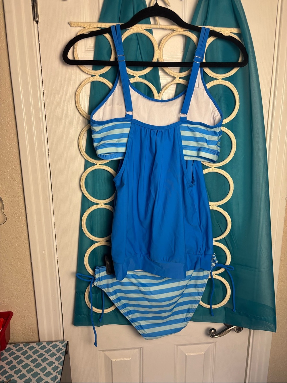 Blue Two-Piece Tankini with Striped Accents NWOT M - Picture 13 of 16
